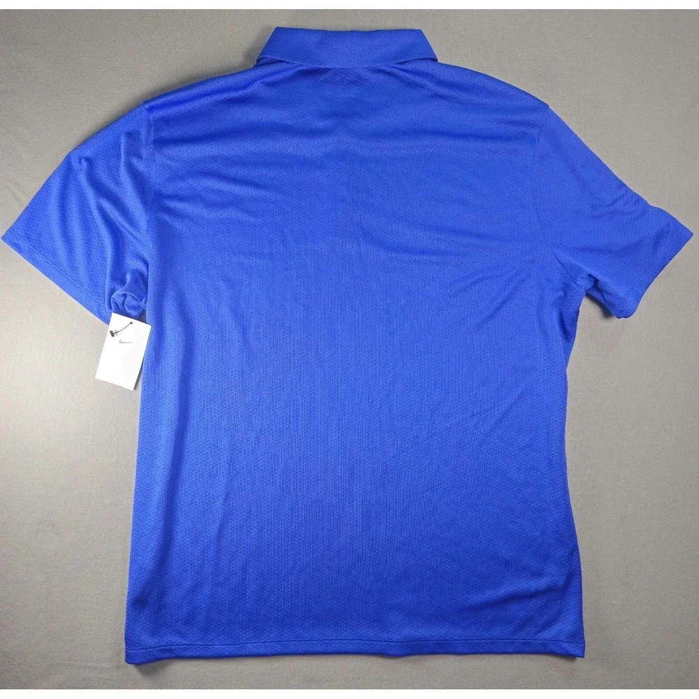 Nike Golf Polo Men 2XL Blue NWT Dri-FIT Hex Textured AH6266-480 Embroidered